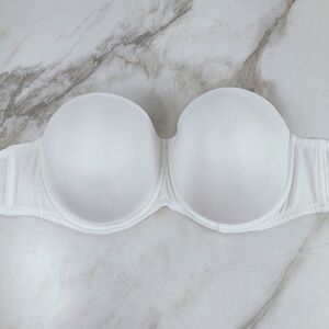 Fruit of the Loom White Lightly Lined Strapless Bra, Sz 40D